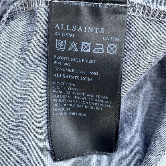 All Saints Bronte Kique Vest Black & Gray Semi Sheer Ombre Tank Top. Size 8. - Picture 5 of 6